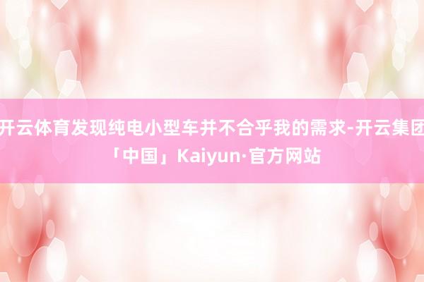 开云体育发现纯电小型车并不合乎我的需求-开云集团「中国」Kaiyun·官方网站