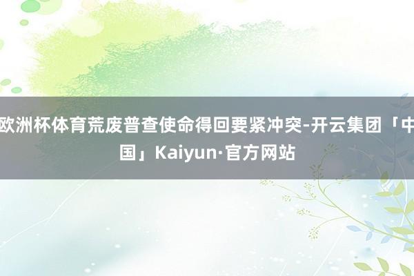 欧洲杯体育荒废普查使命得回要紧冲突-开云集团「中国」Kaiyun·官方网站