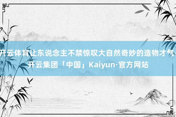 开云体育让东说念主不禁惊叹大自然奇妙的造物才气-开云集团「中国」Kaiyun·官方网站