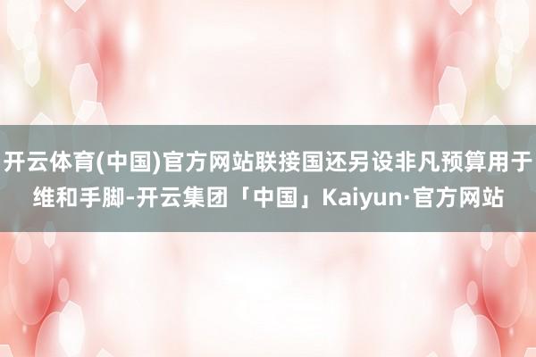 开云体育(中国)官方网站联接国还另设非凡预算用于维和手脚-开云集团「中国」Kaiyun·官方网站