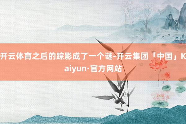 开云体育之后的踪影成了一个谜-开云集团「中国」Kaiyun·官方网站