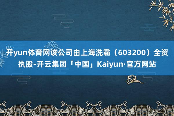 开yun体育网该公司由上海洗霸（603200）全资执股-开云集团「中国」Kaiyun·官方网站