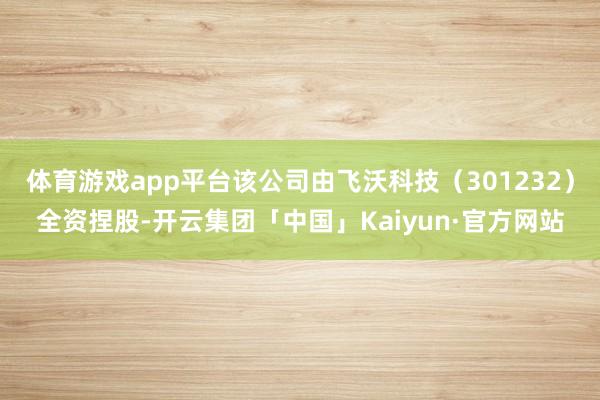 体育游戏app平台该公司由飞沃科技（301232）全资捏股-开云集团「中国」Kaiyun·官方网站