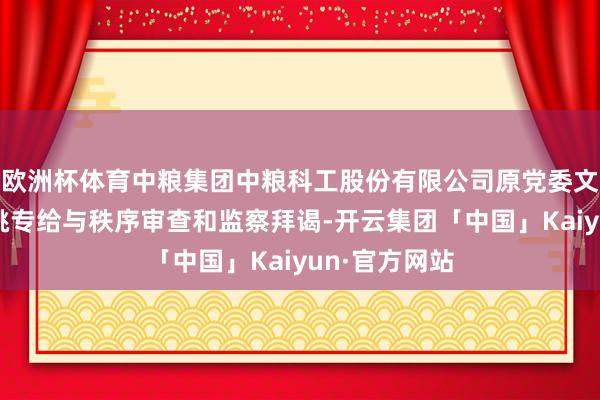 欧洲杯体育中粮集团中粮科工股份有限公司原党委文书、董事长姚专给与秩序审查和监察拜谒-开云集团「中国」Kaiyun·官方网站