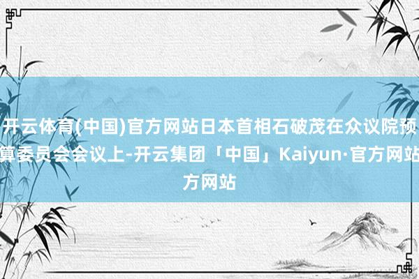 开云体育(中国)官方网站日本首相石破茂在众议院预算委员会会议上-开云集团「中国」Kaiyun·官方网站