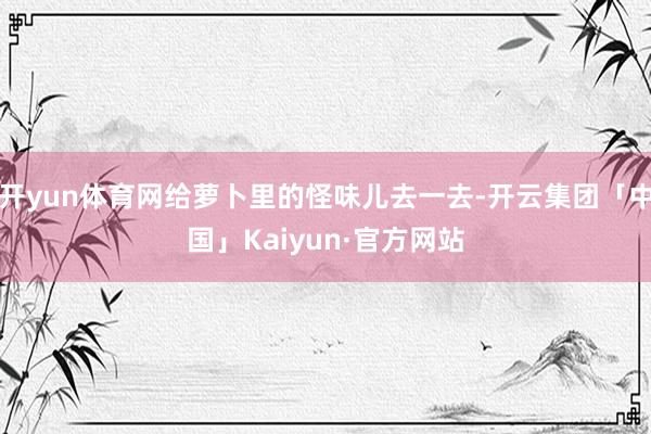开yun体育网给萝卜里的怪味儿去一去-开云集团「中国」Kaiyun·官方网站