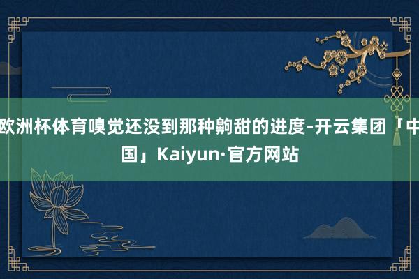 欧洲杯体育嗅觉还没到那种齁甜的进度-开云集团「中国」Kaiyun·官方网站