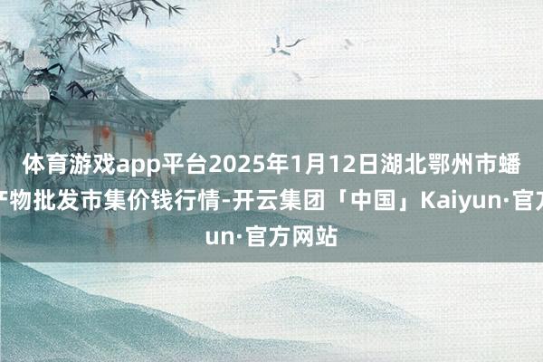 体育游戏app平台2025年1月12日湖北鄂州市蟠龙农产物批发市集价钱行情-开云集团「中国」Kaiyun·官方网站