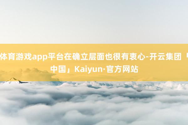 体育游戏app平台在确立层面也很有衷心-开云集团「中国」Kaiyun·官方网站