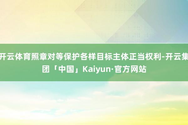 开云体育照章对等保护各样目标主体正当权利-开云集团「中国」Kaiyun·官方网站