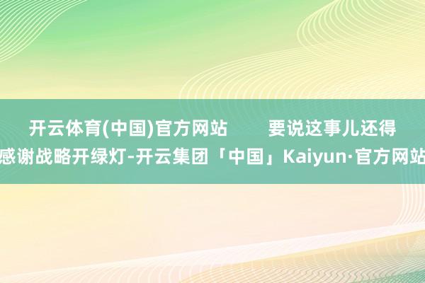 开云体育(中国)官方网站        要说这事儿还得感谢战略开绿灯-开云集团「中国」Kaiyun·官方网站