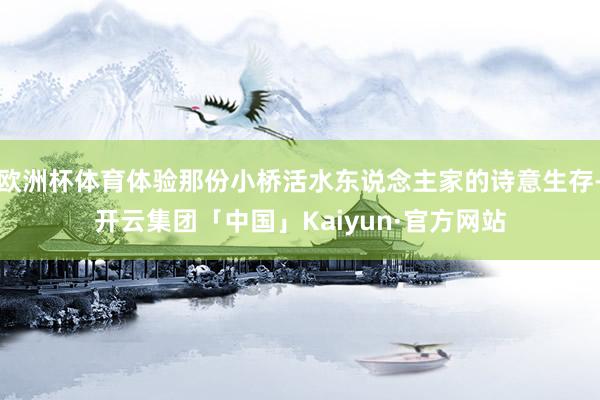 欧洲杯体育体验那份小桥活水东说念主家的诗意生存-开云集团「中国」Kaiyun·官方网站