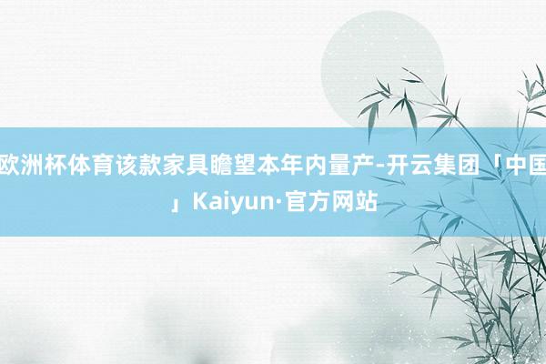 欧洲杯体育该款家具瞻望本年内量产-开云集团「中国」Kaiyun·官方网站