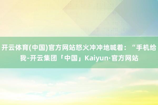 开云体育(中国)官方网站怒火冲冲地喊着：“手机给我-开云集团「中国」Kaiyun·官方网站