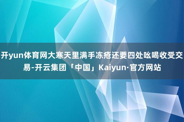 开yun体育网大寒天里满手冻疮还要四处吆喝收受交易-开云集团「中国」Kaiyun·官方网站