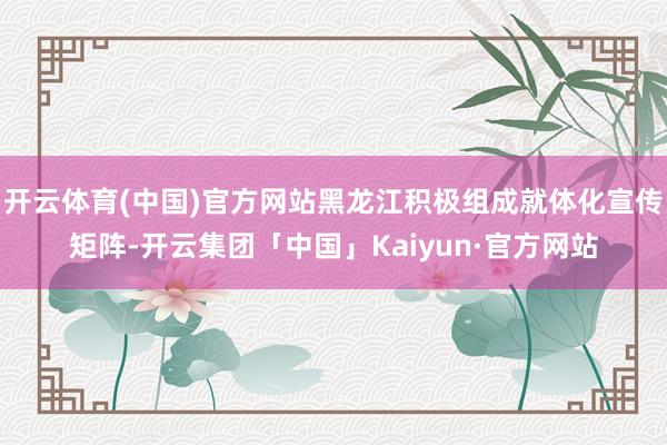 开云体育(中国)官方网站黑龙江积极组成就体化宣传矩阵-开云集团「中国」Kaiyun·官方网站