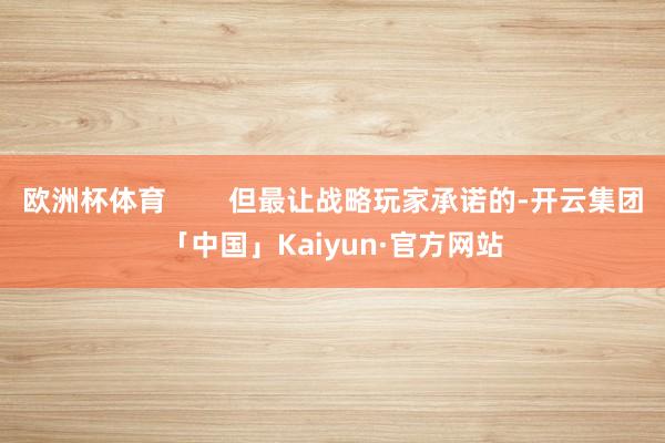 欧洲杯体育        但最让战略玩家承诺的-开云集团「中国」Kaiyun·官方网站