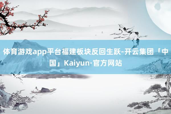 体育游戏app平台 福建板块反回生跃-开云集团「中国」Kaiyun·官方网站
