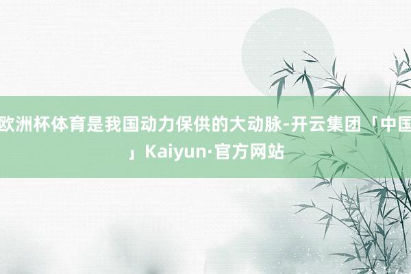 欧洲杯体育是我国动力保供的大动脉-开云集团「中国」Kaiyun·官方网站